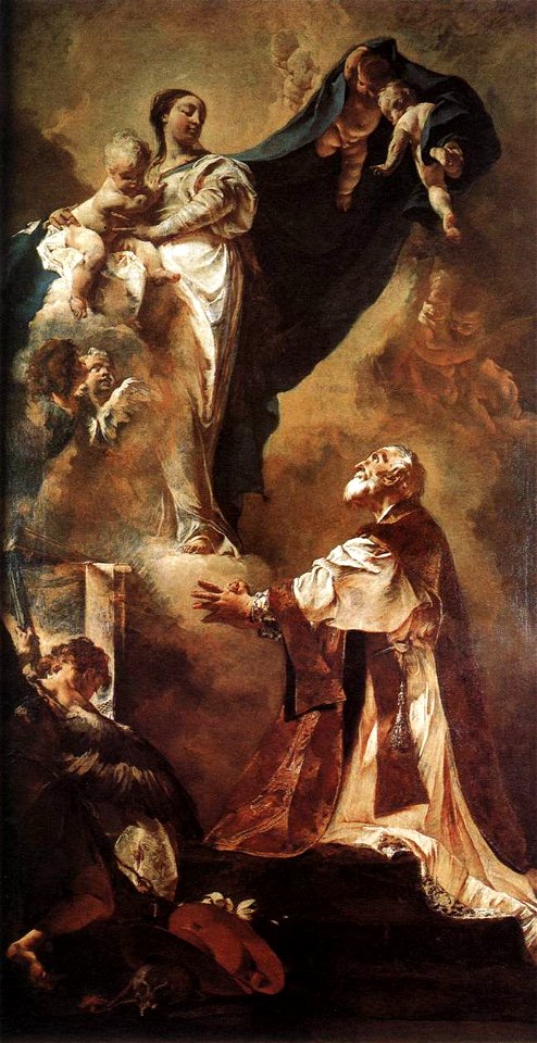 Giovanni Battista Piazzetta - The Virgin Appearing to St Philip Neri - WGA17415