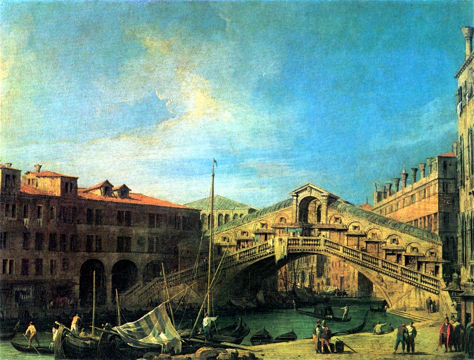 Giovanni Antonio Canal, il Canaletto - Grand Canal - The Rialto Bridge from the South - WGA03866