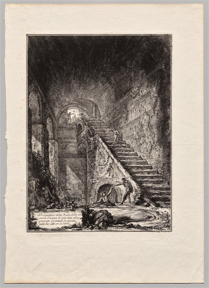 Giovanni Battista Piranesi (Italian, 1720-1778), J. Seacome, Chester, England - Prospettiva della Scala dela coserva d' acqua de' gia detti alloggiamenti, accennata in pianta nella - 2015.124 - Cleveland Museum of Art