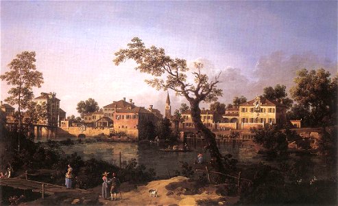 Giovanni Antonio Canal, il Canaletto - View of a River, Perhaps in Padua - WGA03933