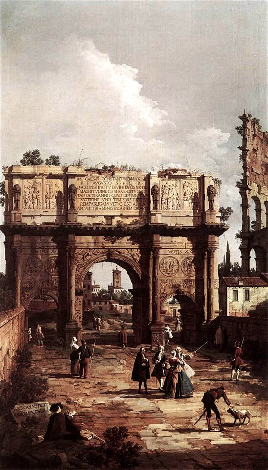 Giovanni Antonio Canal, il Canaletto - Rome - The Arch of Constantine - WGA03924
