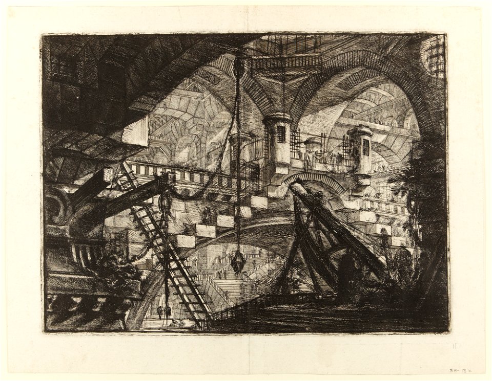 Giovanni Battista Piranesi - Le Carceri d'Invenzione - Second Edition - 1761 - 11 - The Arch with a Shell Ornament
