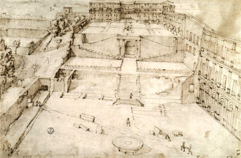 Giovanni antonio dosio, cortile del belvedere secondo il progetto del Bramante