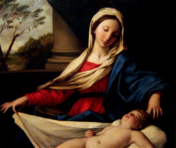 Giovanni Battista Salvi - Madona adorando al Niño dormido (detalle)