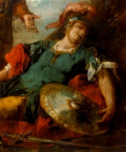 Giovanni Antonio Guardi - Herminia and Vaprino Find the Wounded Tancred (detail) - WGA10899. Free illustration for personal and commercial use.