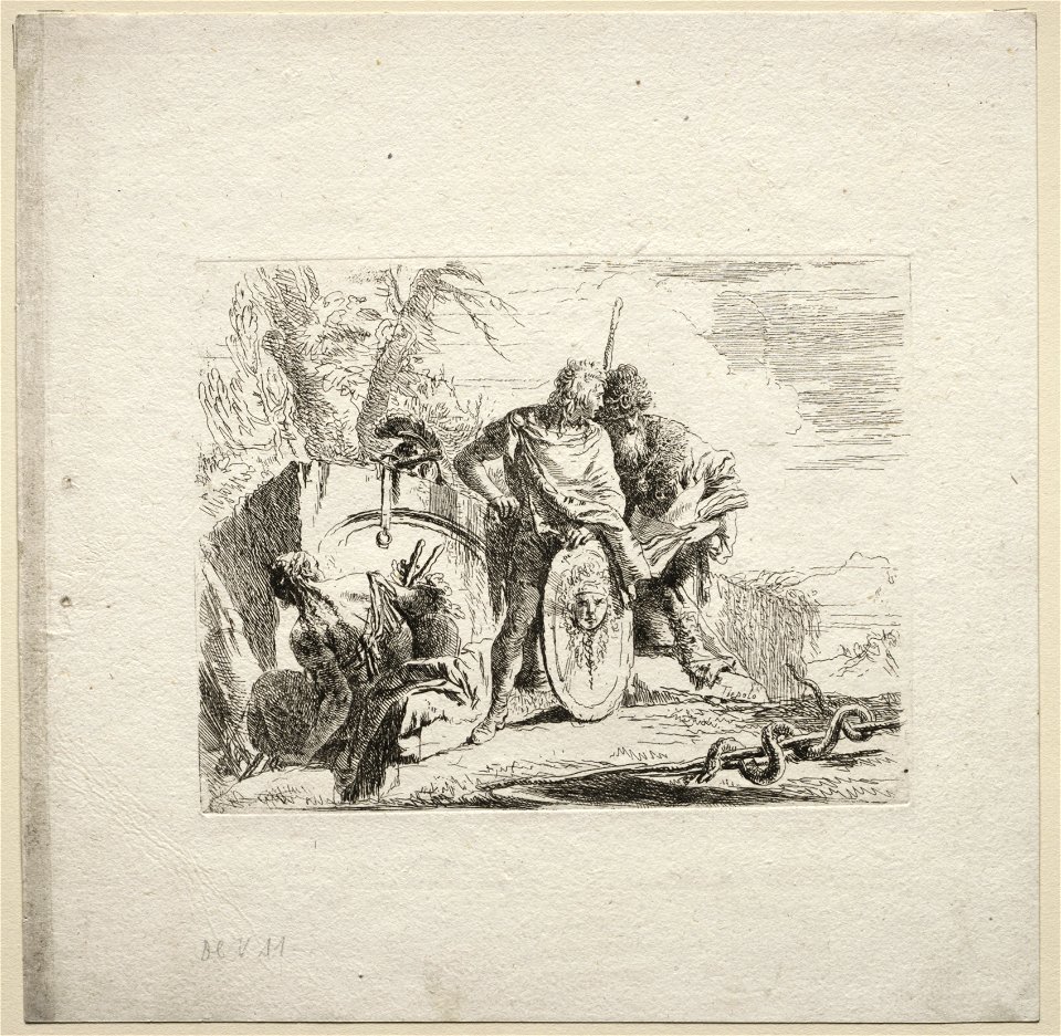 Giovanni Battista Tiepolo (Italian, 1696-1770) - Various Caprices, The Young Soldier and the Astrologer - 1924.575.10 - Cleveland Museum of Art