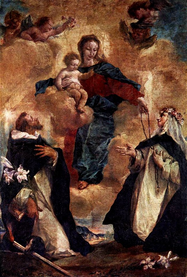 Giovanni Antonio Guardi - Virgin and Child with Sts Dominic and Rosa of Lima - WGA10903