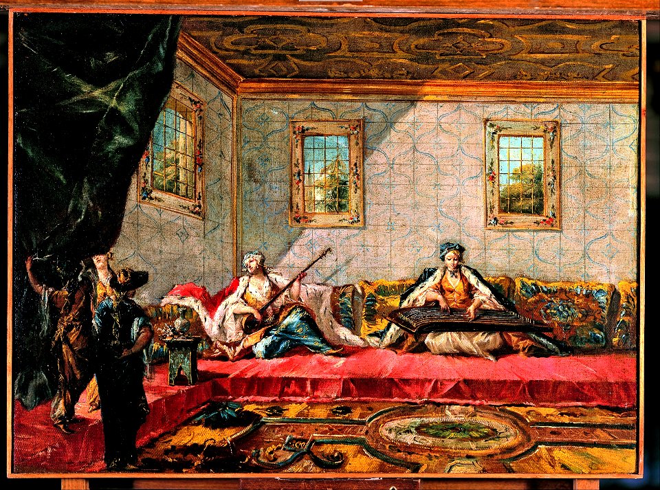 Giovanni Antonio Guardi; Francesco Guardi - Two Odalisques Playing Music in the Harem - Google Art Project