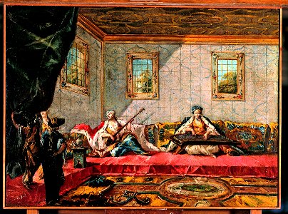 Giovanni Antonio Guardi; Francesco Guardi - Two Odalisques Playing Music in the Harem - Google Art Project