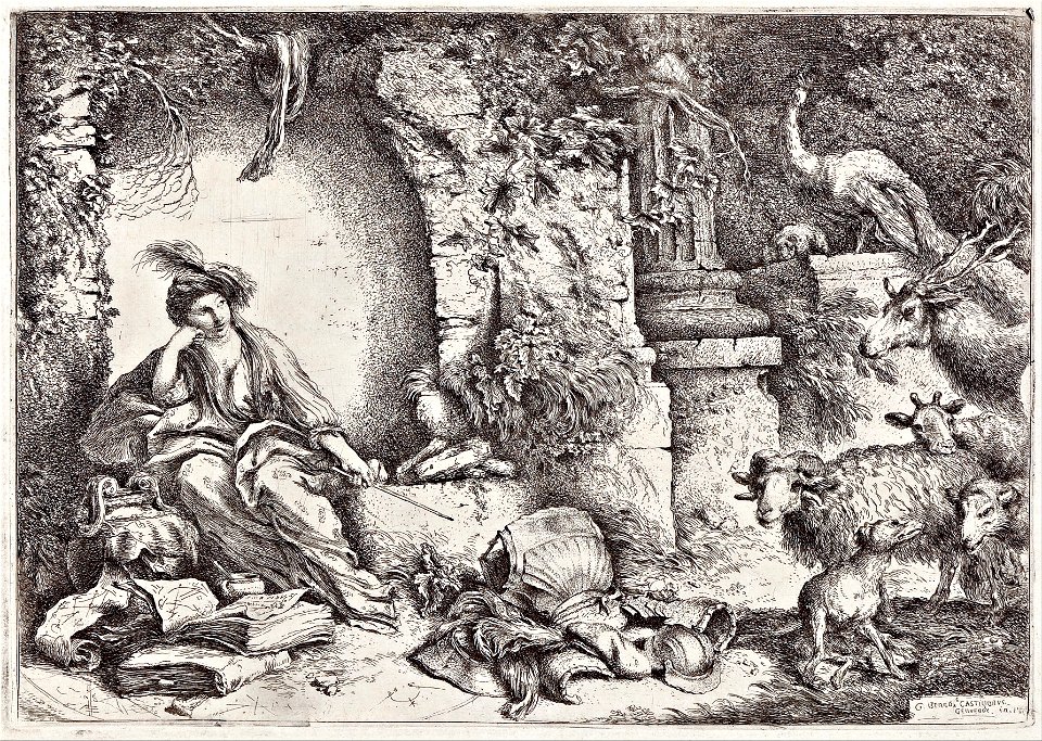 Giovanni B. Castiglione - Circe with companions of Ulysses changed into animals - Google Art Project