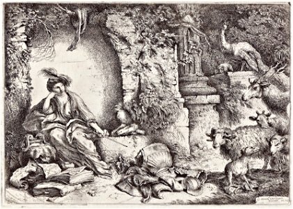Giovanni B. Castiglione - Circe with companions of Ulysses changed into animals - Google Art Project
