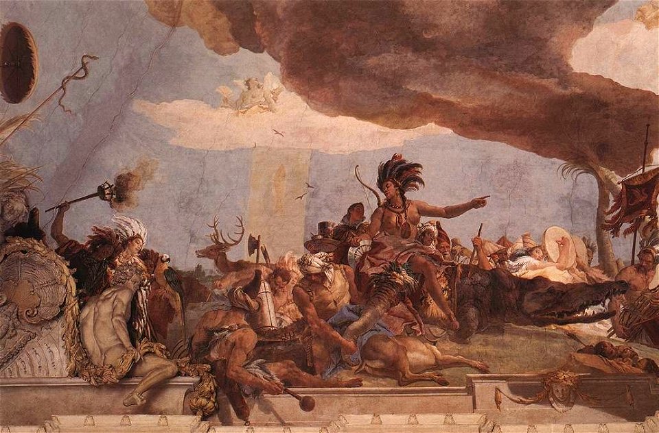 Giovanni Battista Tiepolo - Apollo and the Continents (America, left-hand side) - WGA22325