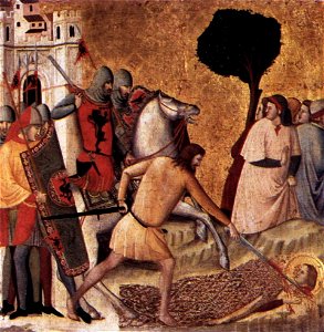 Giovanni Baronzio - Scenes from the Life of St Colomba - Beheading of St Colomba - WGA01305