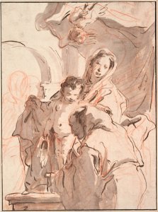 Giovanni Battista Tiepolo - Madonna and Child with Saint, c. 1750-1760 - Google Art Project