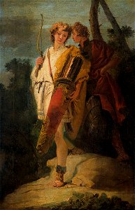 Giovanni Battista Tiepolo - Jonge man met een boog en een grote pijlenkoker en zijn kameraad met een schild
