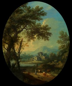 Giovanni Battista Cimaroli (Salò c. 1687-1753) - Landscape with Cattle near a River - RCIN 406946 - Royal Collection