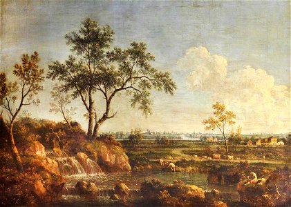 Giovanni Battista Cimaroli (1687-1771) - A Landscape with a Waterfall - 1298198 - National Trust