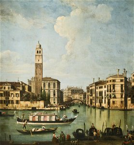 Giovanni Battista Cimaroli A View of the Canal Grande with San Geremia, Palazzo Labia and the Entrance
