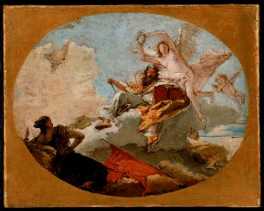 Giovanni Battista Tiepolo - The Crowning of Merit - 06.118 - Museum of Fine Arts. Free illustration for personal and commercial use.
