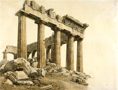 Giovanni Battista Lusieri - The South-east Corner of the Parthenon, Athens - Google Art Project