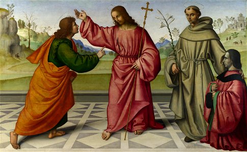 Giovanni Battista da Faenza - The Incredulity of Saint Thomas. Free illustration for personal and commercial use.