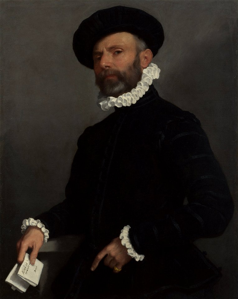 Giovanni Battista Moroni - Portrait of a Man holding a Letter ('L'Avvocato') - Google Art Project