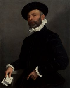 Giovanni Battista Moroni - Portrait of a Man holding a Letter ('L'Avvocato') - Google Art Project