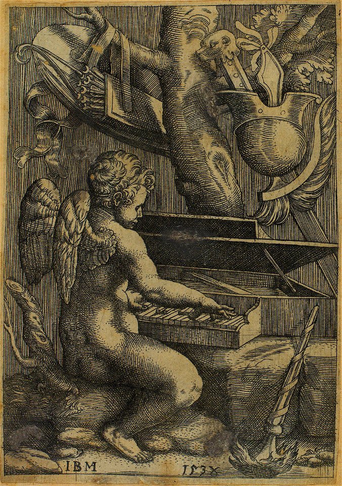 Giovanni Battista Ghisi - Cupido tocando cravo