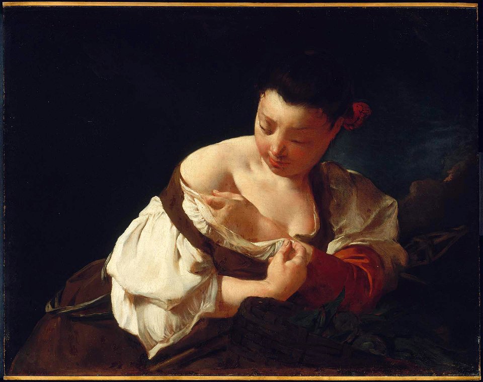 Giovanni Battista Piazzetta - Peasant Girl Catching a Flea - 46.461 - Museum of Fine Arts