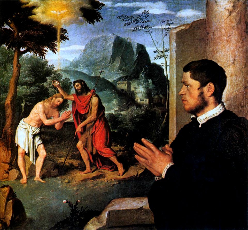 Giovanni Battista Moroni - The Baptism of Christ with a Donor - WGA16246