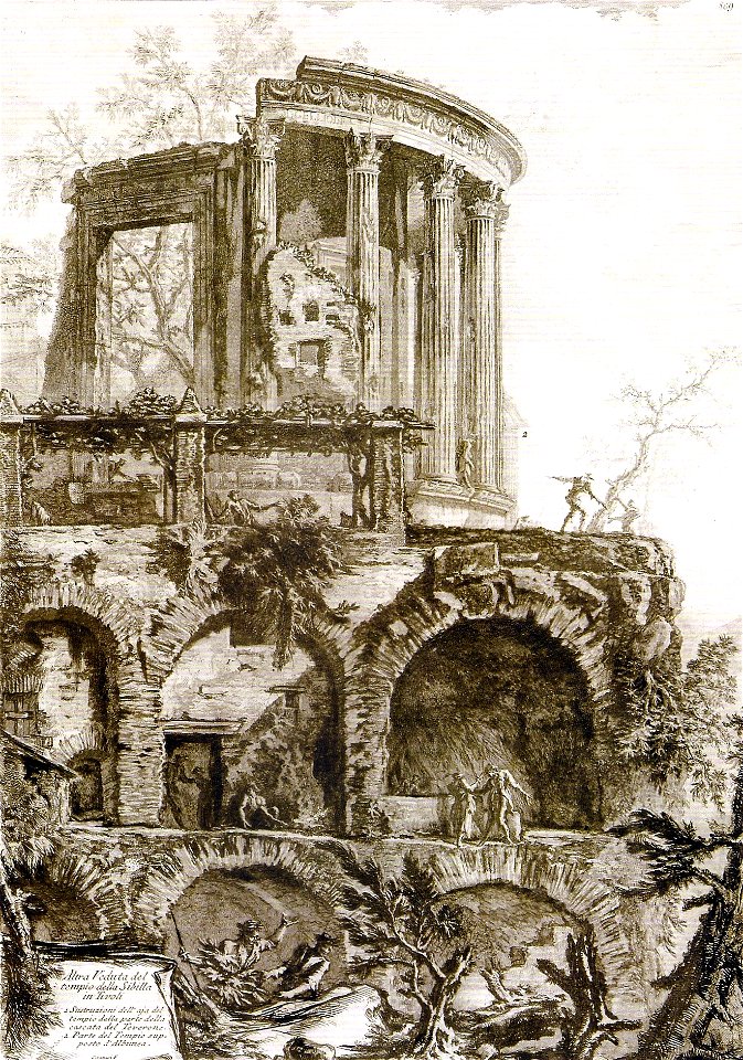 Giovanni Battista Piranesi - Altra veduta del Tempio della Sibilla in Tivolli