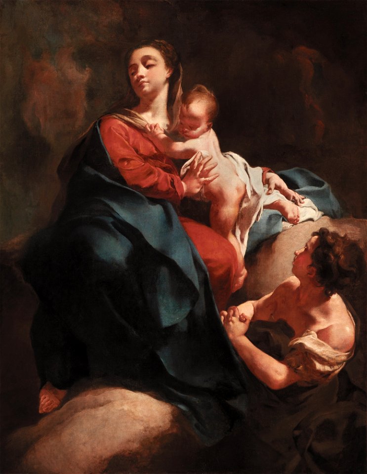 Giovanni Battista Piazzetta - Madonna and Child with an Adoring Figure - 38.56 - Detroit Institute of Arts