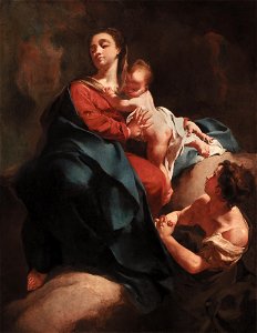 Giovanni Battista Piazzetta - Madonna and Child with an Adoring Figure - 38.56 - Detroit Institute of Arts. Free illustration for personal and commercial use.