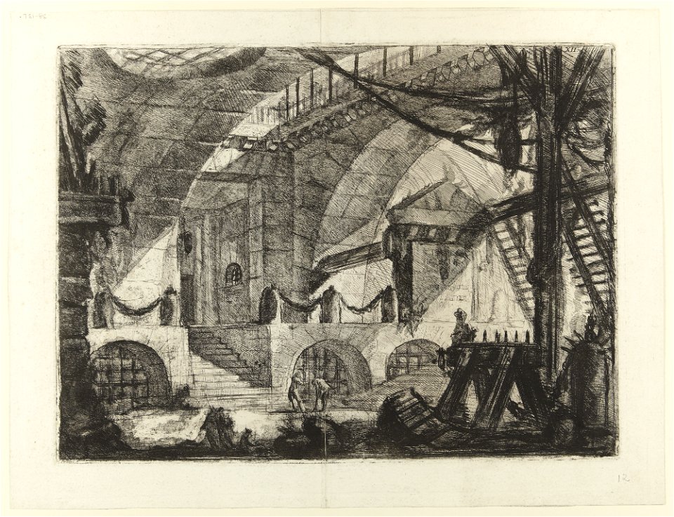 Giovanni Battista Piranesi - Le Carceri d'Invenzione - Second Edition - 1761 - 12 - The Sawhorse