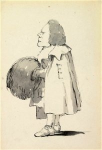 Giovanni Battista Tiepolo Caricature of a short gentleman holding a muff