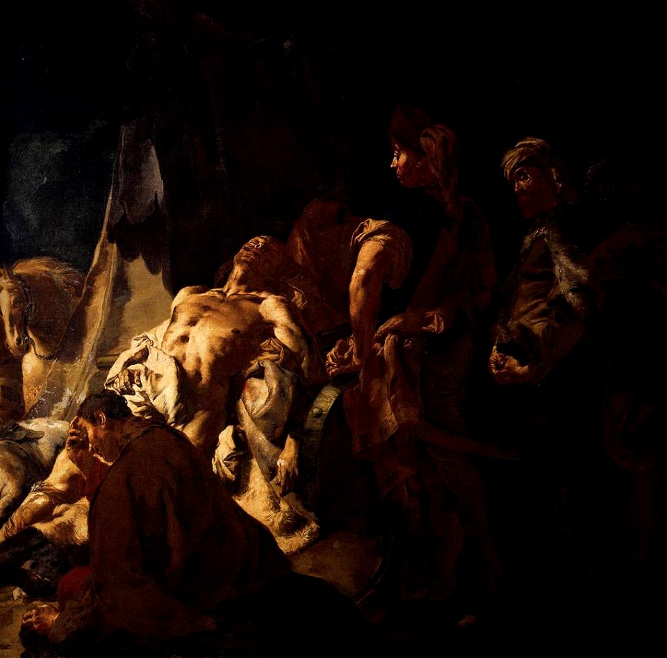 Giovanni Battista Piazzetta - The Death of Darius (detail) - WGA17419