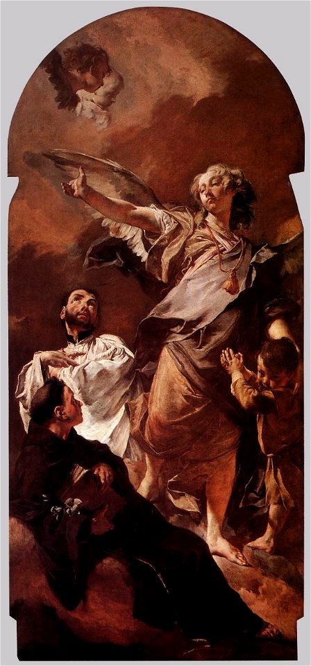 Giovanni Battista Piazzetta - The Guardian Angel with Sts Anthony of Padua and Gaetano Thiene - WGA17425