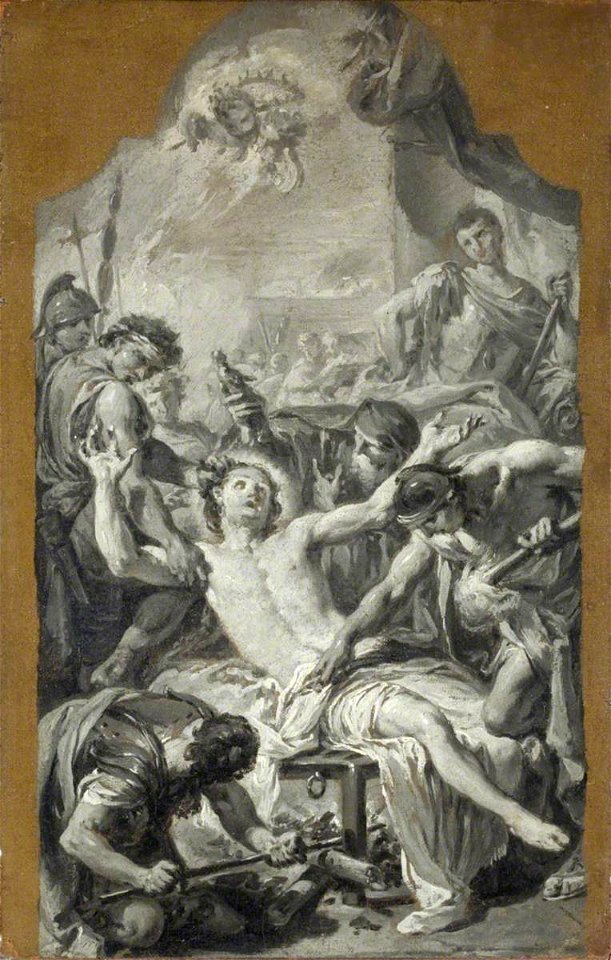 Giovanni Battista Pittoni the younger (1687-1767) - Ricordo of the Martyrdom of Saint Lawrence (grisaille) - 1530081 - National Trust