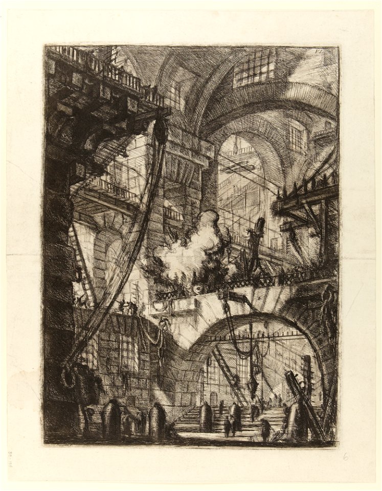 Giovanni Battista Piranesi - Le Carceri d'Invenzione - Second Edition - 1761 - 06 - The Smoking Fire