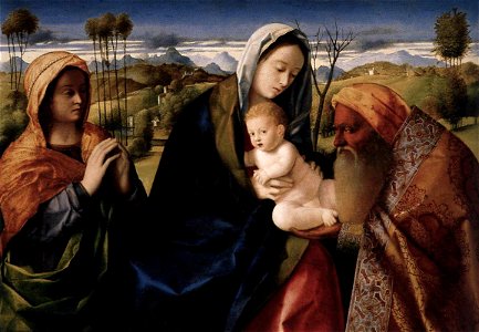 Giovanni Bellini - Santa Conversazione - WGA1754. Free illustration for personal and commercial use.