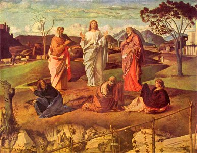 Giovanni Bellini - Trasfigurazione di Cristo. Free illustration for personal and commercial use.
