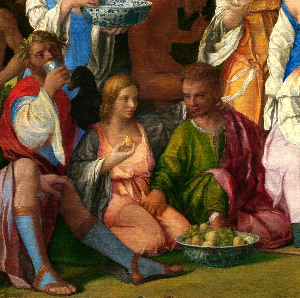 Giovanni Bellini and Titian - The Feast of the Gods - Detail- Lovers
