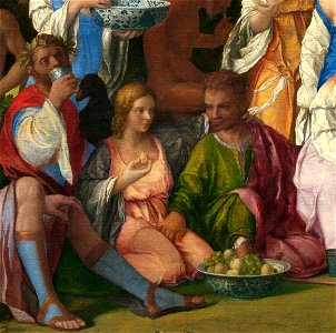 Giovanni Bellini and Titian - The Feast of the Gods - Detail- Lovers