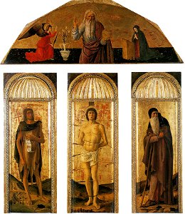 Giovanni bellini e altri, trittico di san sebastiano