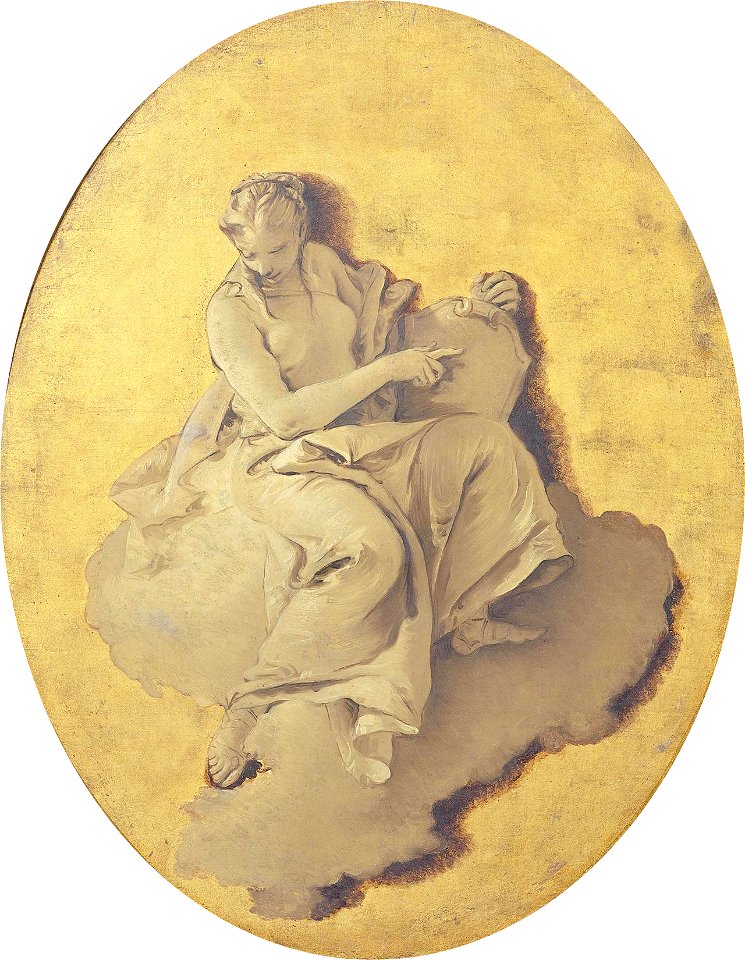 Giovanni Battista Tiepolo - Allegorische vrouwenfiguur met een schild