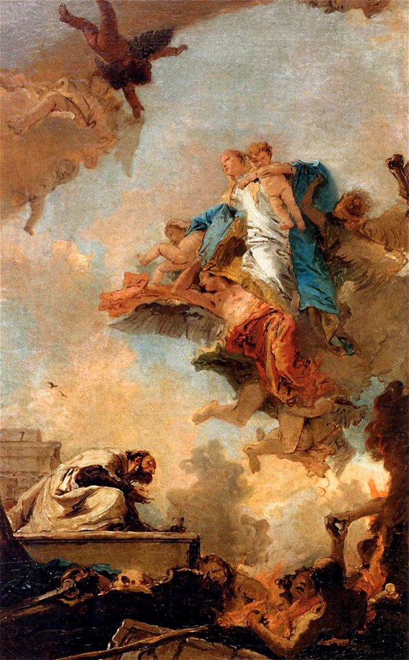 Giovanni Battista Tiepolo - Apparition of the Virgin to St Simon Stock - WGA22299