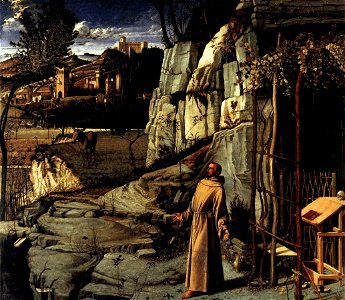 Giovanni Bellini - St Francis in Ecstasy - WGA01686. Free illustration for personal and commercial use.