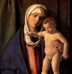 Giovanni Bellini - Virgin and Child (detail) - WGA01700. Free illustration for personal and commercial use.
