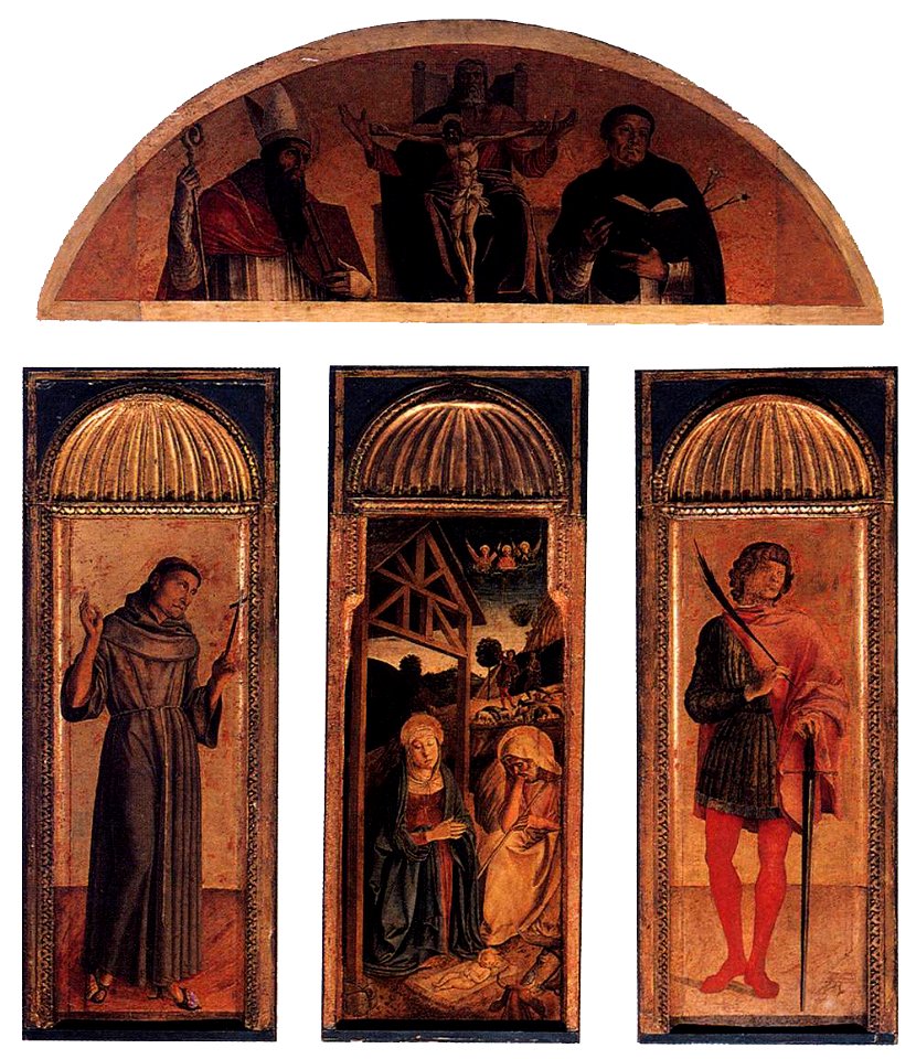 Giovanni bellini e altri, trittico della natività
