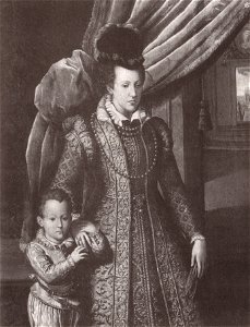 Giovanni bizzelli, Giovanna d'Austria con Don Filippo (1577 circa)